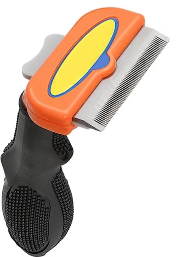 SADMAX Cat & Dog Hair Removal Comb | Portable Self-Cleaning Shedding Brush | Non-Slip Grooming Tool for Pets | Professional Fur Remover for All Breeds | Massage De-Shedding Comb for Home Use - Image 1